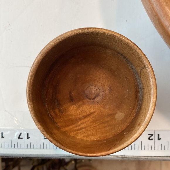 Oregon Myrtle Wood Bowl & VTG. Utensil Cup Organizer EUC VTG Mid Century Modern - Picture 11 of 16